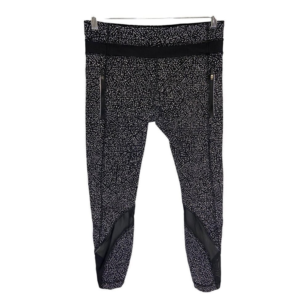 Lululemon Inspire Tight II 25" Night View White Black / Black-sz 8